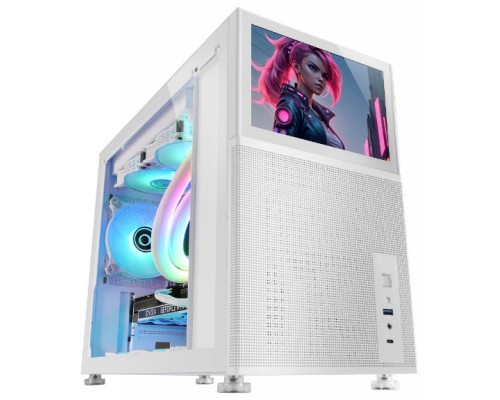 Caja Microatx Gaming Mars Gaming Mc-lcd Blanca