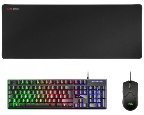 KIT COMBO PACK 3EN1 RGB MCPWX NEGRO MARS GAMING (Espera 4 dias)