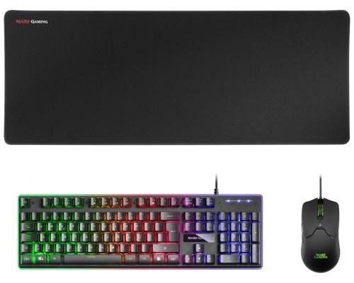 TECLADO MOUSE Y ALFOMBRILLA MARS GAMING MCPX NEGRO