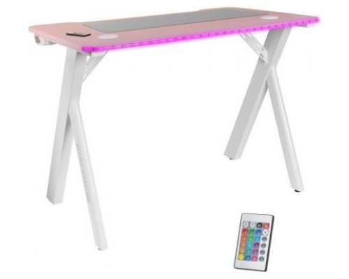 MESA MARS GAMING MGD RGB BLANCA CON TABLERO ROSA