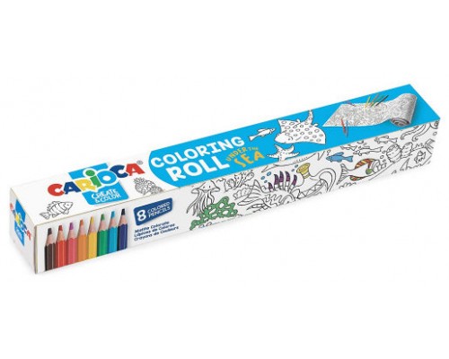 SET COLORING ROLL SEA 200 X 30 CM + 8 LÁPICES CARIOCA 43023 (Espera 4 dias)