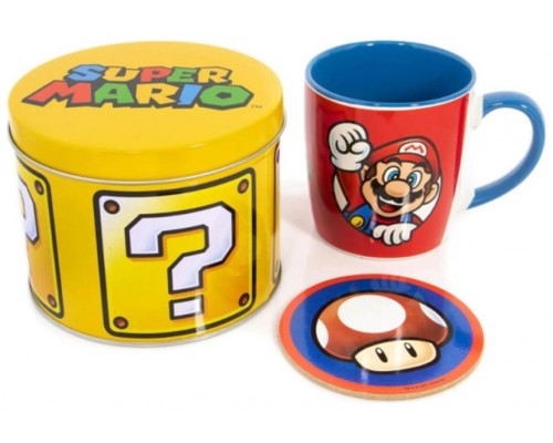 SET DE REGALO TAZA Y POSAVASOS GOLDEN SUPER MARIO PYRAMID INTERNATIONAL GP86086 (Espera 4 dias)