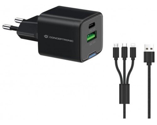 CARGADOR DE PARED CONCEPTRONIC USB-C x1 USB-Ax1