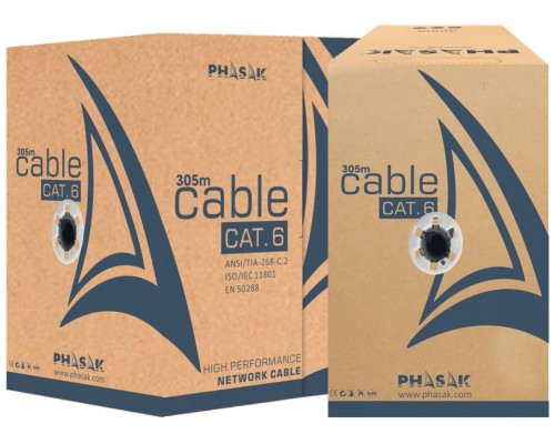 PHASAK Cat 6 FTP Solido Exterior AWG23 CCA 100M