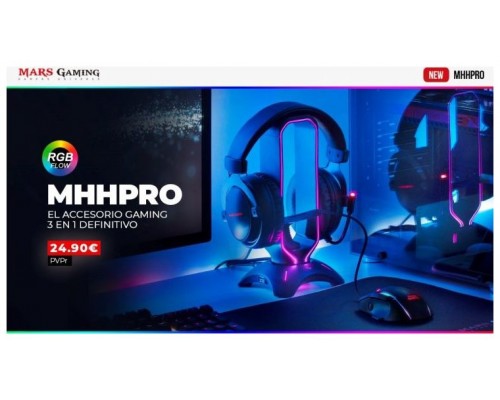 Soporte Mars Gaming Mhhpro Black Para Auriculares