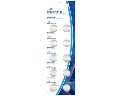 MEDIARANGE 10 Pilas de boton AG10/LR54 1.5V 72mAh premium alcalina (blister de 10 pilas) MEDIARANGE 10 Pilas de boton AG10/LR54 1.5V 72mAh premium alcalina (blister de 10 pilas)