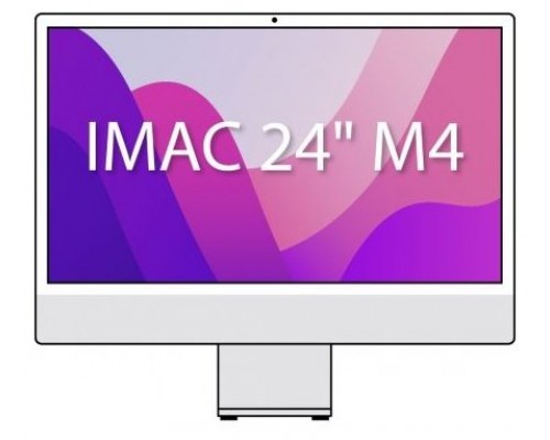 iMAC APPLE 24"" RETINA 4.5K M4 10CORE+GPU 10CORE 16GB 256GB SILVER (Espera 4 dias)