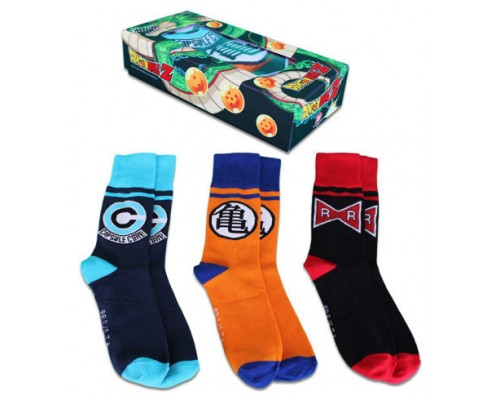 PACK DE 3 CALCETINES EN CAJA REGALO DRAGON BALL LOGOS TALLA 40-45 GEEK NA-9596 (Espera 4 dias)