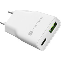 CARGADOR NATEC RIBERA SLIM 20W 1XUSB-A + 1xUSB-C PD3.0 QC3.0 PROTECCION OVP,OCP,SCP Y OTP BLANCO CARGADOR NATEC RIBERA SLIM 20W 1XUSB-A + 1xUSB-C PD3.0 QC3.0 PROTECCION OVP,OCP,SCP Y OTP BLANCO