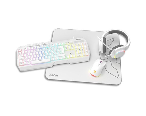 KROM KENTA PC Combo Gaming 4 en 1 RGB Blanco KROM KENTA PC Combo Gaming 4 en 1 RGB Blanco