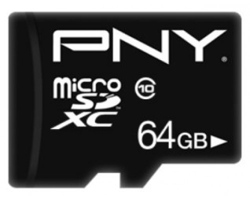 PNY - Tarjeta MicroSD 64GB + Adaptador - Clase 10