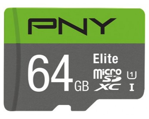 PNY - Tarjeta MicroSD 64GB ELITE + Adaptador - Clase