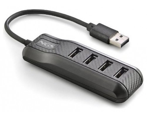 REGLETA NGS PORT2.0 4TOMAS USB2.0 NEGRO (Espera 4 dias)