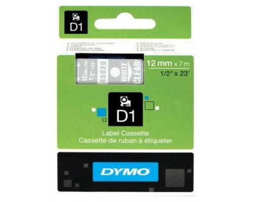 DYMO Cinta LM D1 12mmx7m Blanco/transparente