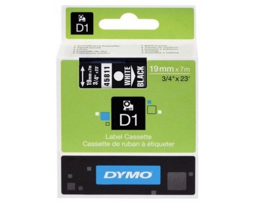 DYMO Cinta LM D1 19mmx7m Blanco/negro