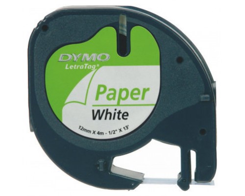 DYMO Cinta LT 12mmx4mt -Negro/Blanco Papel