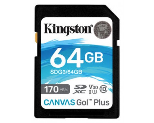 Kingston Canvas Go! Plus SD 64GB class 10 U3 V30