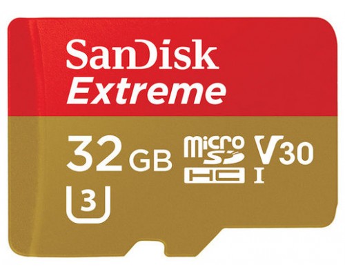 Sandisk Extreme memoria flash 32 GB MicroSDHC Clase 10 UHS-I (Espera 4 dias)