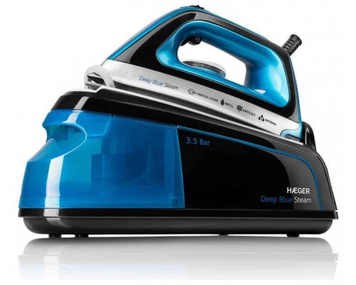 CENTRO DE PLANCHADO BLUE STEAM 2.200W NEGRO/AZUL HAEGER (Espera 4 dias)