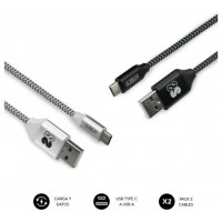 SUBBLIM PACK 2 CABLES USB TIPO USB-C-A 3.0 1 M BLACK/SILVER (Espera 4 dias)