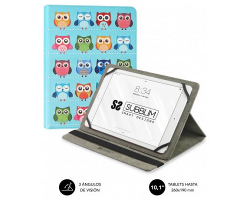 FUNDA TABLET SUBBLIM TRENDY CASE OWLS 10.1"