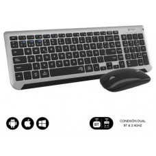 COMBO TECLADO RATON SUBBLIM DUAL PRESTIGE EXTENDIDO GRIS/NEGRO