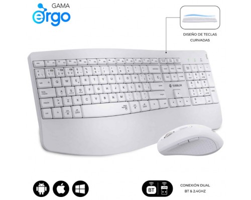 TECLADO + RATON OFFICE PROWAVE WIRELESS BLANCO SUBBLIM (Espera 4 dias)