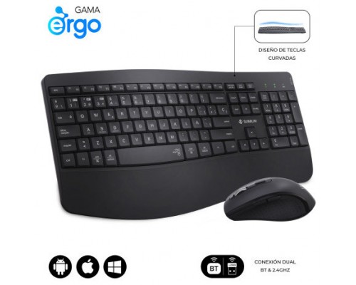 TECLADO + RATON OFFICE PROWAVE WIRELESS NEGRO SUBBLIM (Espera 4 dias)