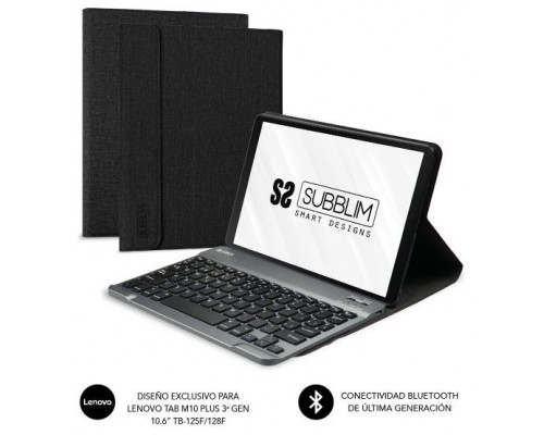 SUBBLIM Funda con teclado KeyTab Pro BT Lenovo Tab M10 Plus 3a Gen 10.6” TB-125F/128F (Espera 4 dias)