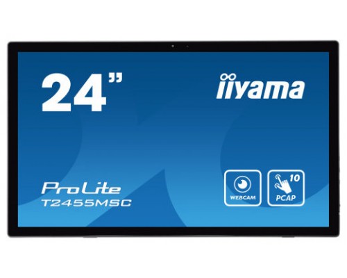 MONITOR IIYAMA 24" TACTIL T2455MSC-B1, IPS, 1920x1080, HDMI, DISPLAYPORT, 2 USB 3.0, ALTAVOCES, WEBCAM & MICROFONO (Espera 4 dias)