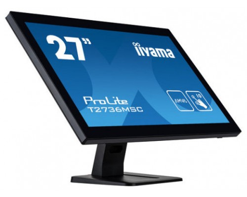 MONITOR IIYAMA 27" BONDED PCAP 10P TOUCH, 1920X1080, IPS-PANEL, FLAT BEZEL FREE GLASS FRONT, HDMI, DISPLAYPORT, 360CD/M² (WITH TOUCH), USB HUB 2X 3.2, SPEAKERS (T2752MSC-B1) (Espera 4 dias)