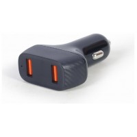 CARGADOR RA?PIDO DE COCHE USB GEMBIRD DE 2 PUERTOS, QC3.0, 36 W, NEGRO