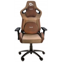 Talius silla Raptor gaming negra/marron tela transpirable, 4D, Frog, base metal, ruedas nylon