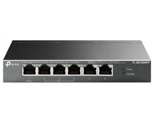 SWITCH NO GESTIONABLE TP-LINK SG1006P 6P GBIT  (3xPoE+ 1xPoE++) (Espera 4 dias)