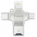 TooQ TQR-4001 lector de tarjeta USB Type-A/USB Type-C/Micro-USB/Lightning Plata (Espera 4 dias)