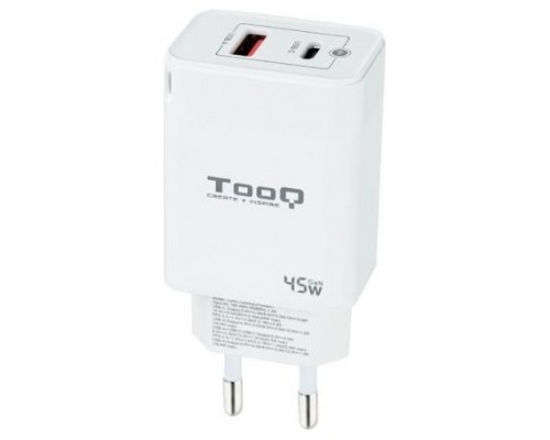 CARGADOR DE PARED TOOQ GAN USB C PD USB-A QC 45W