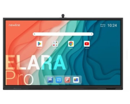 NEWLINE MONITOR INTERNATIVO ELARA PRO (TT-6523QCA+) 65", ANDROID 13, GOOGLE EDLA, CAMARA 4K, 8 MIC, MULTI USUARIO, 2X20W+SUB15W, WIFI 6 + BL, NFC, USB-C 100W, USB-C OUT, 16GB Y 320GB, 40 PT, NEWLINE APPS, OPS PC Y SDM OPC, 5 AÑOS DE GARANTIA O