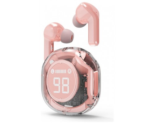 AURICULARES GEMBIRD TWST-01-PK TRANSPARENTES ROSA BT
