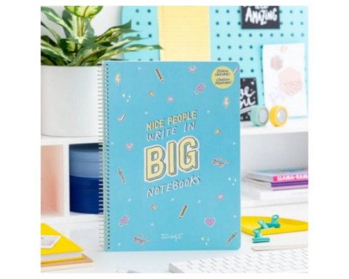 LIBRETA A4 TAPA DURA CON ESPIRAL "NICE PEOPLE WRITE IN BIG NOTEBOOKS" MR. WONDERFUL WOA09447EN (Espera 4 dias)