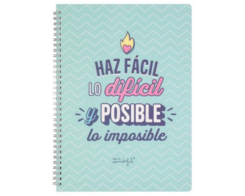 LIBRETA - HAZ FÁCIL LO DIFÍCIL Y POSIBLE LO IMPOSIBLE MR WONDERFUL WOA11058ES (Espera 4 dias)