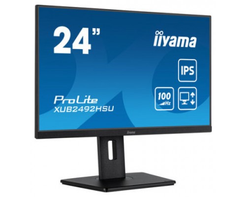 MONITOR IIYAMA 24" PROLITE SLIM, IPS, 100HZ, 0,4 MS, USB, HDMI, DISPLAYPORT, ALT 2x2W, INCLI NEGRO (Espera 4 dias)