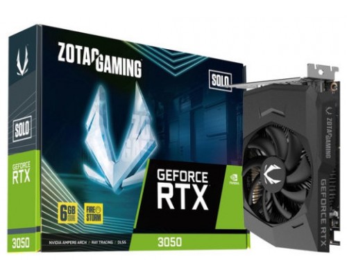 VGA ZOTAC RTX 3050 6GB SOLO GDDR6,NV,RTX3050,GDDR6,6GB,96BIT,HDMI+3DP,1 VENTILADOR (ZT-A30510G-10L) (Espera 4 dias)